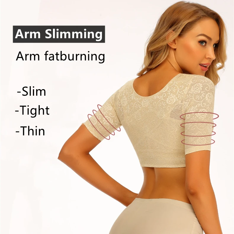 Women Upper Arm Shaper for Post Surgery Compression Sleeves Slimmer Posture Corrector Tops Back Support Shapewear Chest Lifter