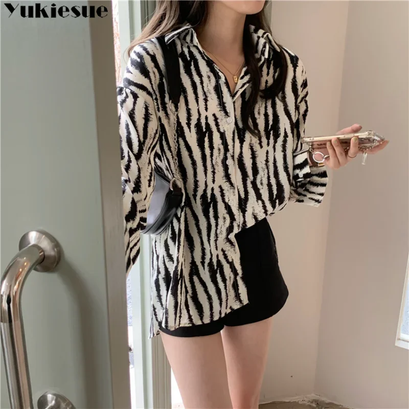 

Zebra Long Sleeve Shirt Women's Design Sense Shirt New Spring Summer Casual Retro Design Korean Daily Popular Tops Sweet Elegant