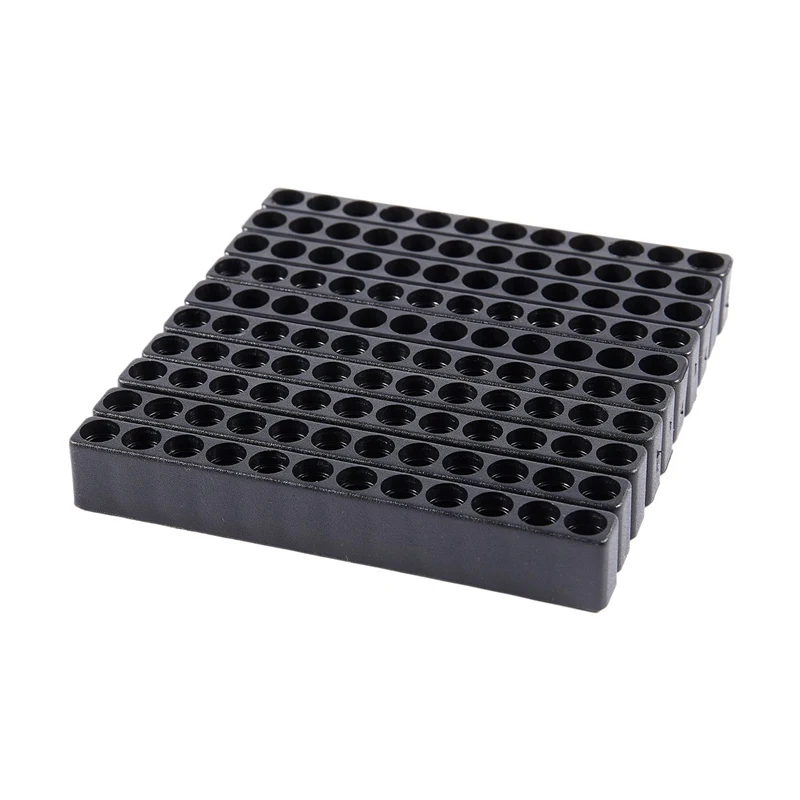 10pcs 12-Hole Screwdriver Bit Holder Box Block Black For Six Angle 6.35mm Handle