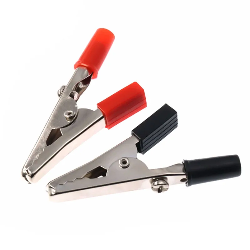 10pcs/lot 50mm Alligator Clips Crocodile clip Plastic Handle Test Probe Metal Connector Socket battery Plug Electirc testing