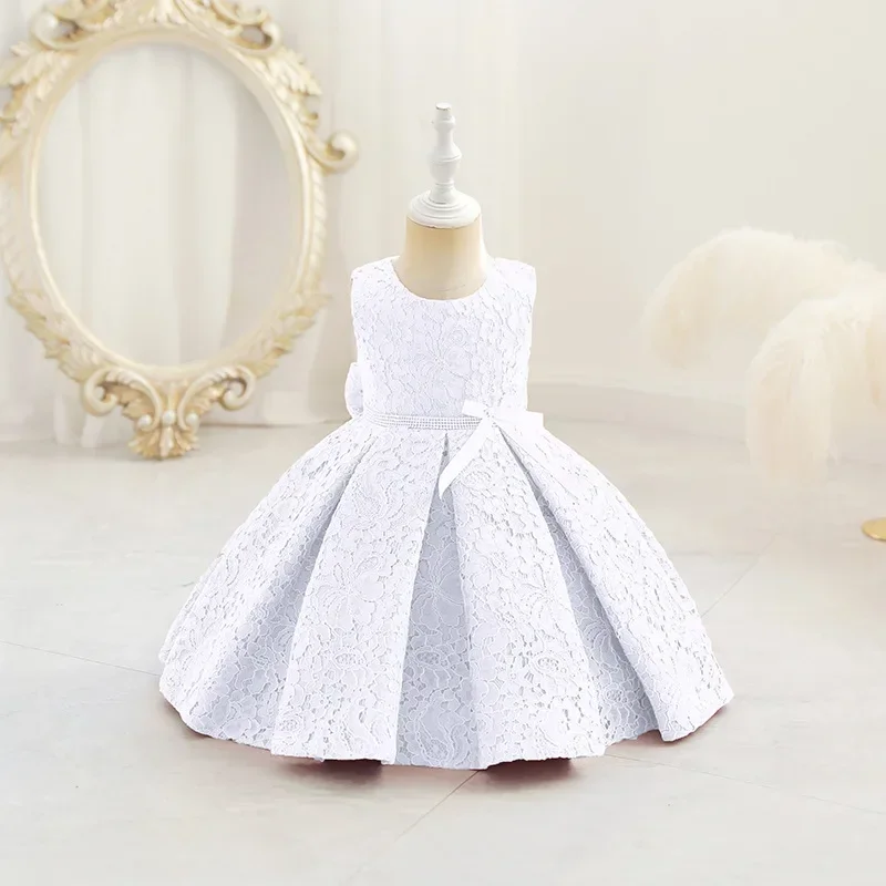 

3-10 year old summer baby dress girl sleeveless lace birthday party dress butterfly wedding flower girl dress