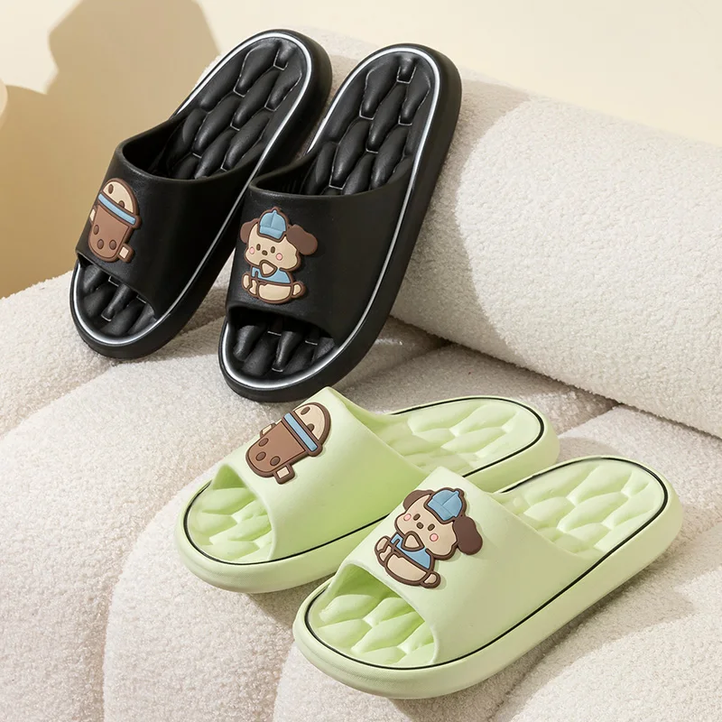 Fashion new cute cartoon pattern men's and women's summer beach flip-flops soft-soled non-slip bathroom silent sandals