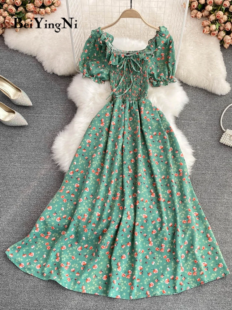 Beiyingni French Stylish High Waist Dress Women Floral Print Lace-up Vintage Sexy Chiffon Midi A-line Dresses Ladies Vestidos - AliExpress 200000345 Beiyingni French Stylish High Waist Dress Women Floral Print Lace-up Vintage Sexy Chiffon Midi A-line Dresses Ladies Vestidos - AliExpress 200000345