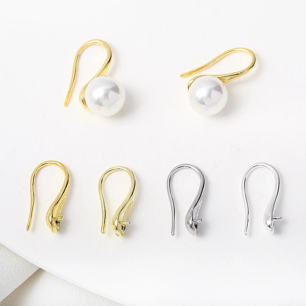 High Heels Ohrring Haken Messing Vergoldet Halb Gebohrt Perle Tasse Ohr Draht Stecker Für DIY Ohrringe Schmuck Machen Zubehör