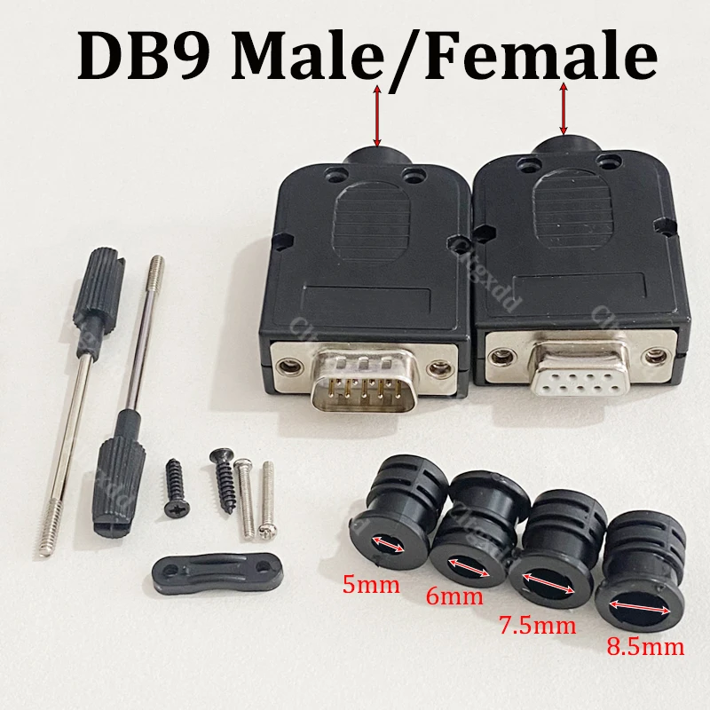 Cltgxdd 1Set DB9 DB15 Stecker-Buchse-Verbinder 9-Pin 15-Pin lötfreier Anschlussstecker RS232 COM Serieller Port D-SUB Breakout-Verbinder – Detail 3