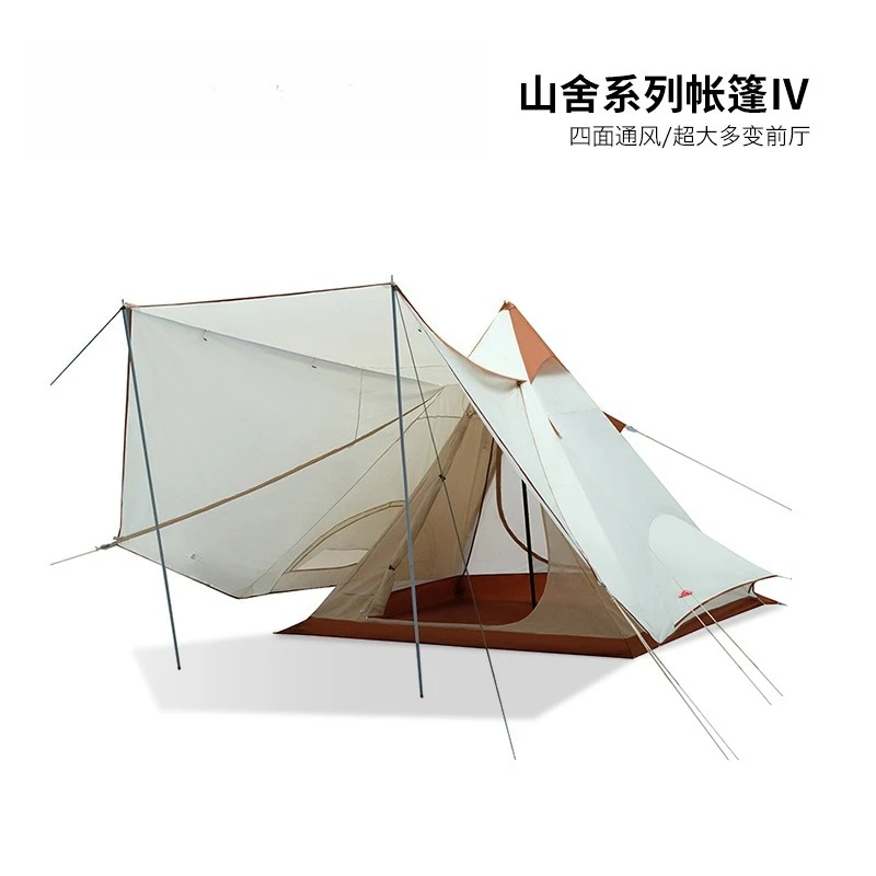 Tent Indian Mongolia Outdoor Double Shade Rainproof 3-4 Person Spire Tent Tourist Beach Camping