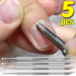 Double-ended Remove Dead Skin Nail Tools Stainless Steel Circle Beveled Head Cuticle Pusher Remover Manicure Stick Nail Art Tool