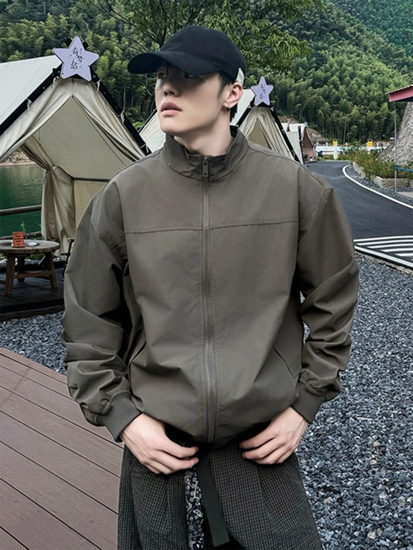 

Футболка с волчьими глазами, рабочая одежда с воротником-стойкой, мужская модная брендовая верхняя одежда Cleanfit Haome Hard Man Sle