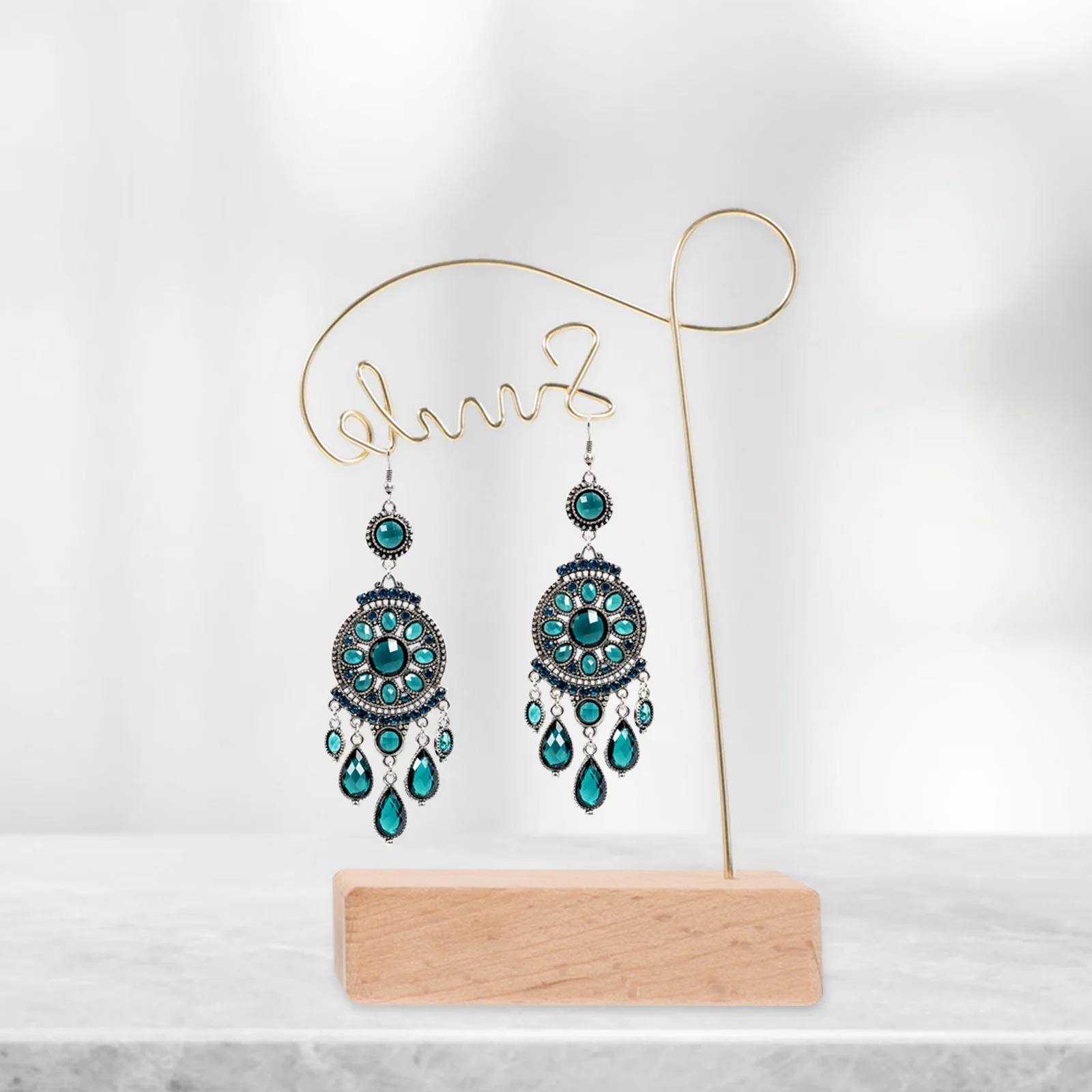 

3Pcs Khaki Golden Jewelry Showing Stand Stable and Convenient Design for Organizing and Displaying Accessories