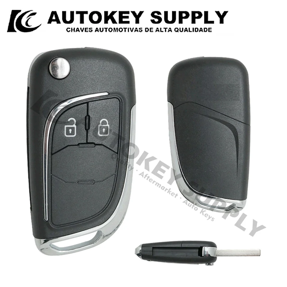 AutokeySupply AKGMF129 2 Button Remote Flip Key Modified With Blade (Higher Quality) For Chevrolet