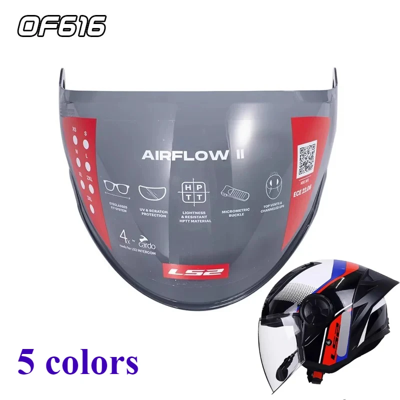 of 616 Original LS2 Motorcycle Half Helmet OF616 Original Lens Black Lens Color Visors Helmet Accessories