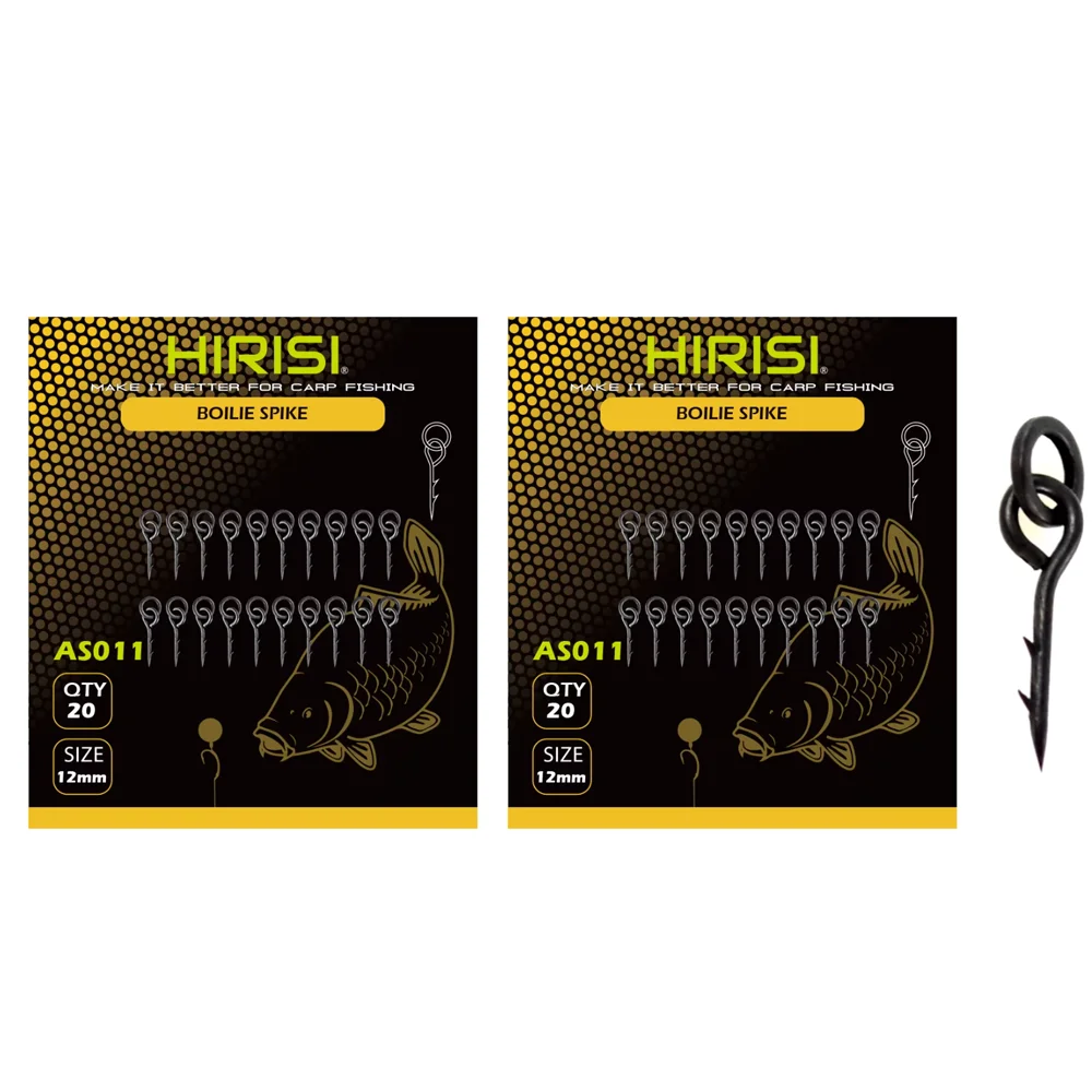 Hirisi 20/40 stuks karpervisserij boilie schroefspies aasnaald met solide ring duurzame aasfixatie voor visaccessoires AS011
