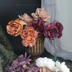 70cm dia 10cm 3Heads/branch simulated dried peonies  dried flowers  artifical flowers  home decore  office decor