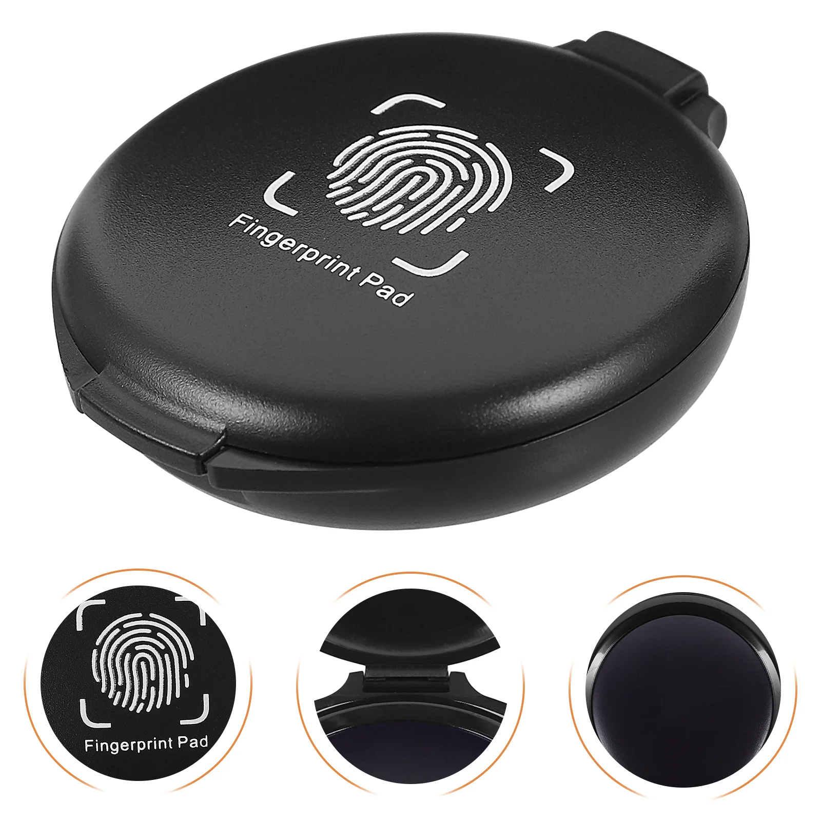 Portable Fingerprint Ink Pad Stamp Tool Oil Stamping File Mini Pads Round Document Inkpad