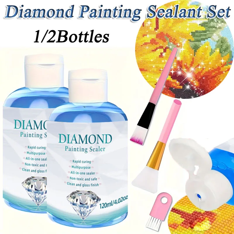 

1/2Bottles Diamond Painting Sealant Set Art Glue Protecting & Reinforcing The Surface Of Puzzles Craft Supplies DIY Accessories