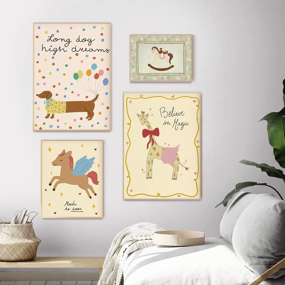 Vintage schommelpaard giraffe  - Baby Nursery Vintage Decor recensie en prijs