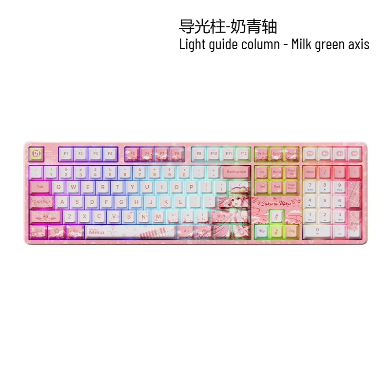 Hatsune Miku Sakura Roze Muis Mechanisch Toetsenbord Draadloos/Bluetooth Gaming Kantoorwerk Gebruik Ergonomisch Ontwerp Meisjes Geschenken