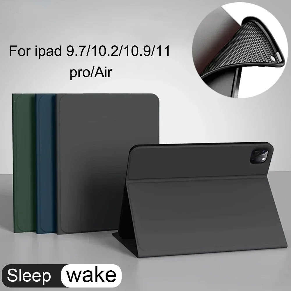 

Smart Sleep wake Case for iPad 10.2 2021 9th Generation ipad9 Skin friendly fabric protect cover adjustable stand A2602 A2604