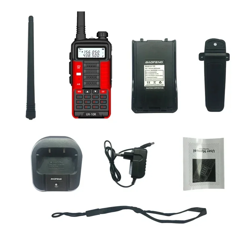 2 قطعة BaoFeng UV-10R V2 10 واط لاسلكي محمول VHF UHF ثنائي النطاق 5800 مللي أمبير اتجاهين CB هام جهاز الإرسال والاستقبال اللاسلكي اتجاهين أجهزة الراديو 2025