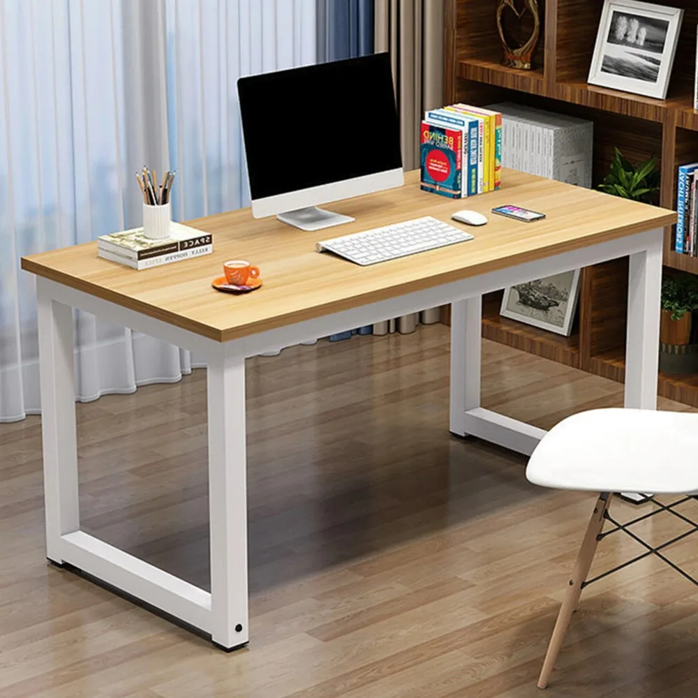 

Computer Desks,Wood Computer Desk Gaming Desk, Study Table for Home Office Workstation, Beige,Computer Desks