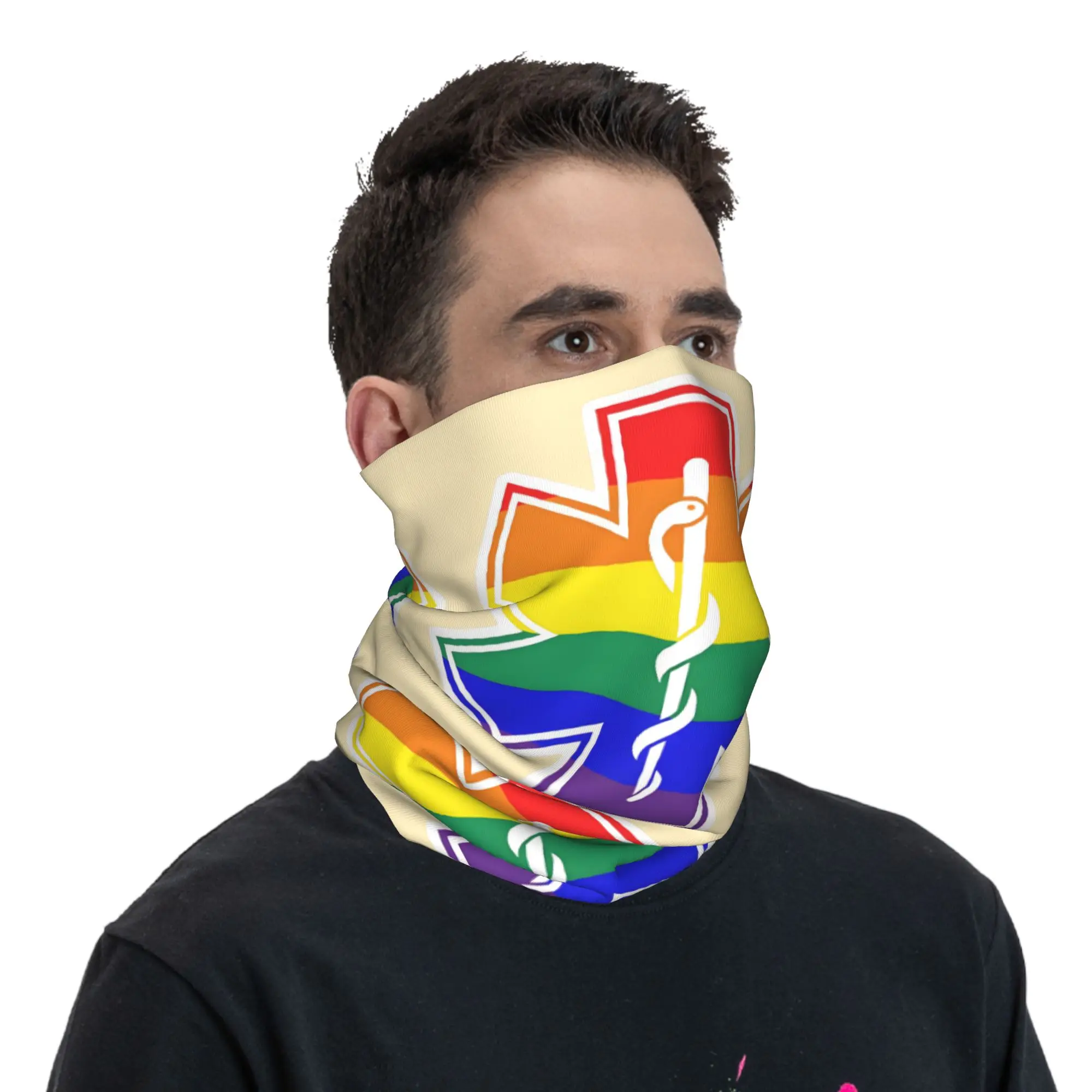 مخصص نجمة الحياة الرقبة الجراب النساء الرجال يندبروف الشتاء خدمة الطوارئ باندانا وشاح لركوب الدراجات