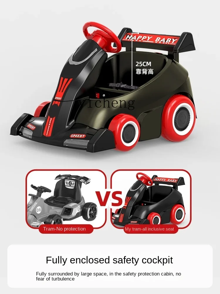 Tqh Electric Car Children 1-3 Years Old Remote Control Four-Wheel Toy Car Seated Baby Go Kart