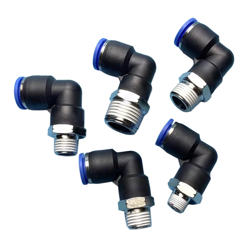10PCS PL Elbow Pneumatic Fitting Hole 4 6 8 10 12mm NPT Thread 1/8