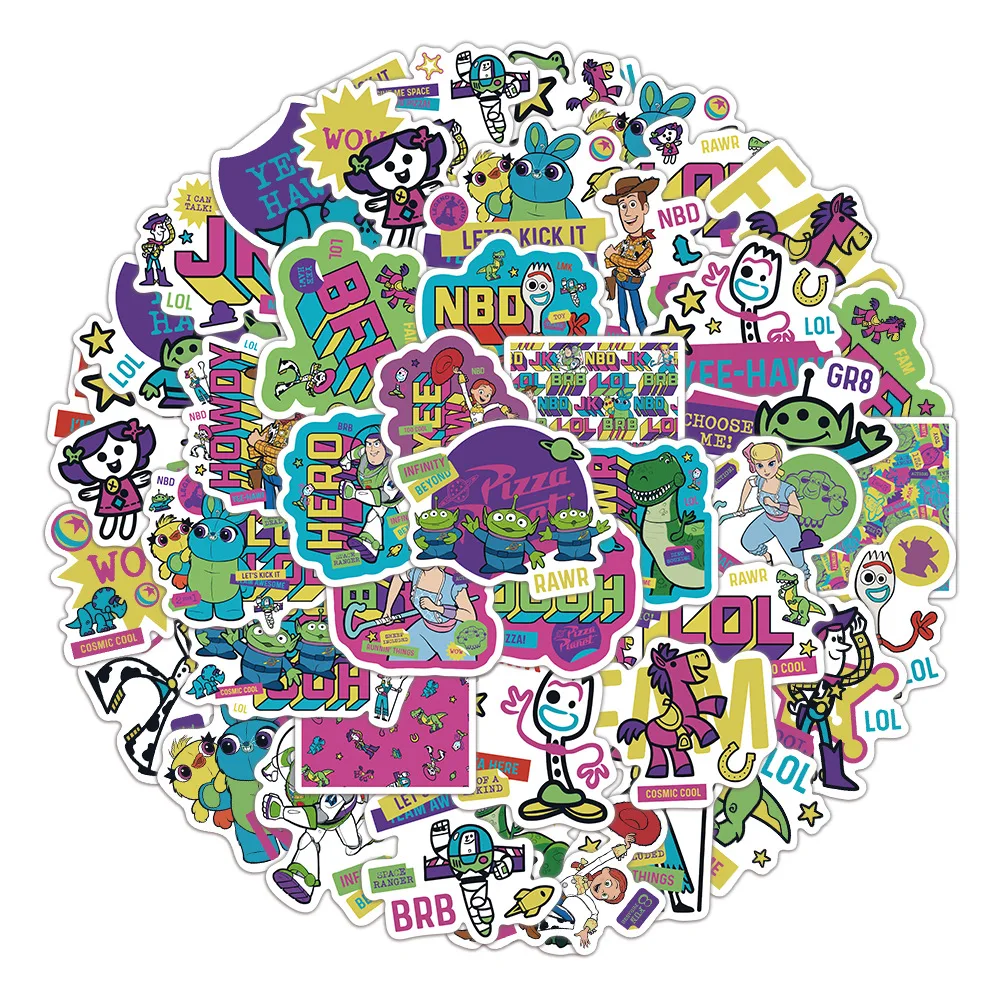 

50pcs Toy Story Graffiti Stickers Waterproof Diy Decals For Laptop Luggage Notebook Thermos Water Bottle Skateboard Ipad Decor