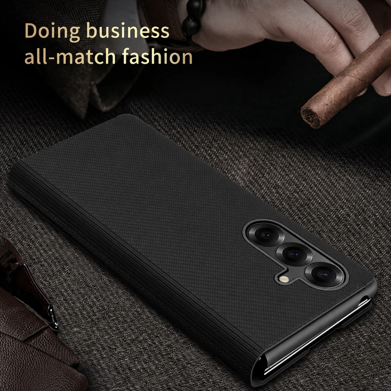 Skórzane etui anty-odciskowe do Samsung Galaxy Z Fold 8 Ultra 7 6 5 4 5G Fold8 Fold7 Fold3 Fold5 Fold4 Fold 3 2 Fold2 Fold6 — zdjęcie produktu 2