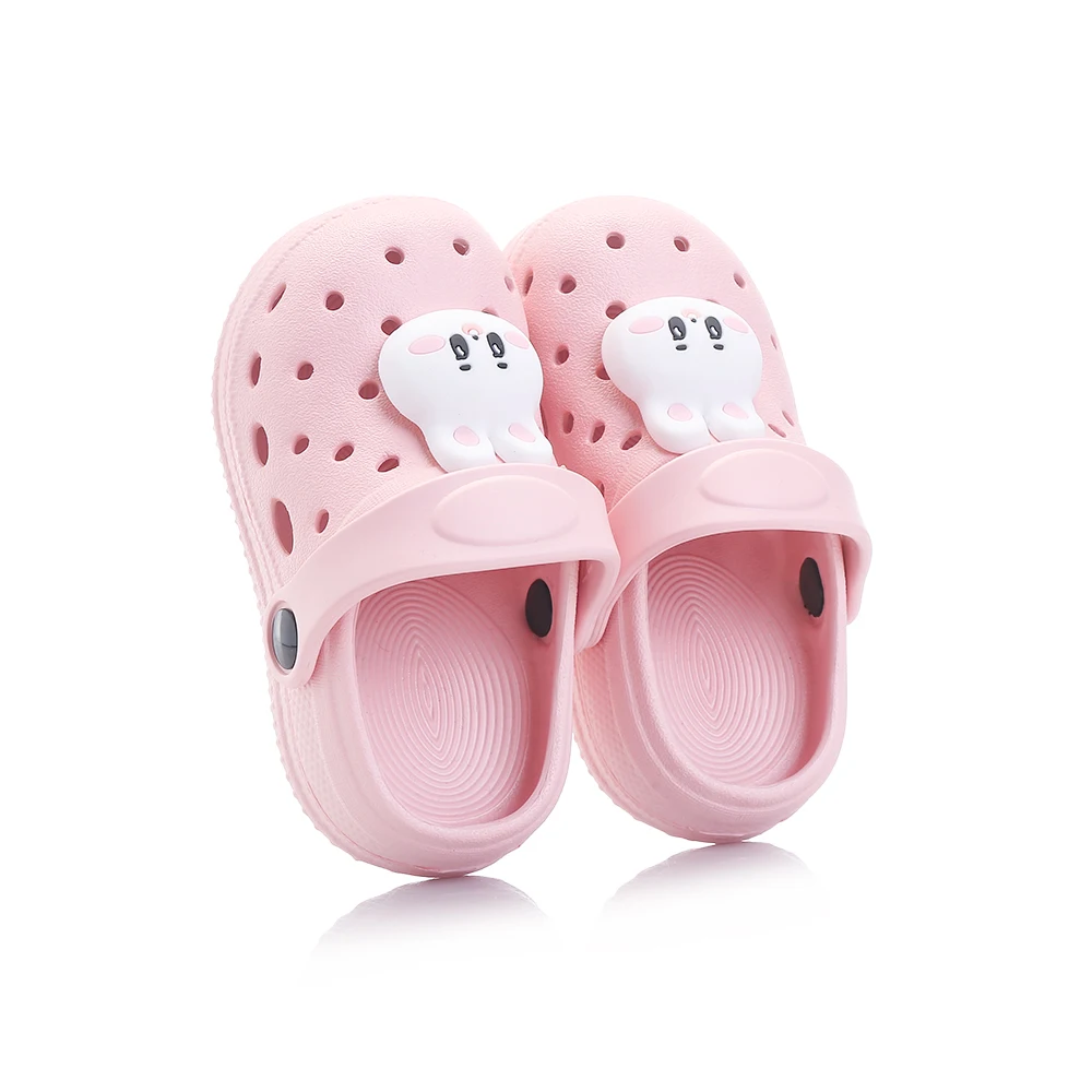 New Children Slippers Cute Cartoon Rabbit Pattern Indoor Shoes Lightweight Breathable Anti-silp Fashion Pink Color Girls's Shoes