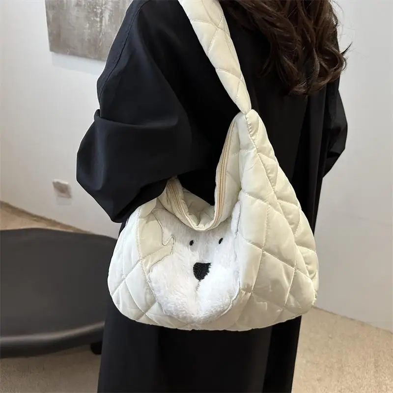 Large Capacity Commuter Fashionable Diamond Grid 2024 New Style Single Shoulder Crossbody Tote Bag for Men And Women