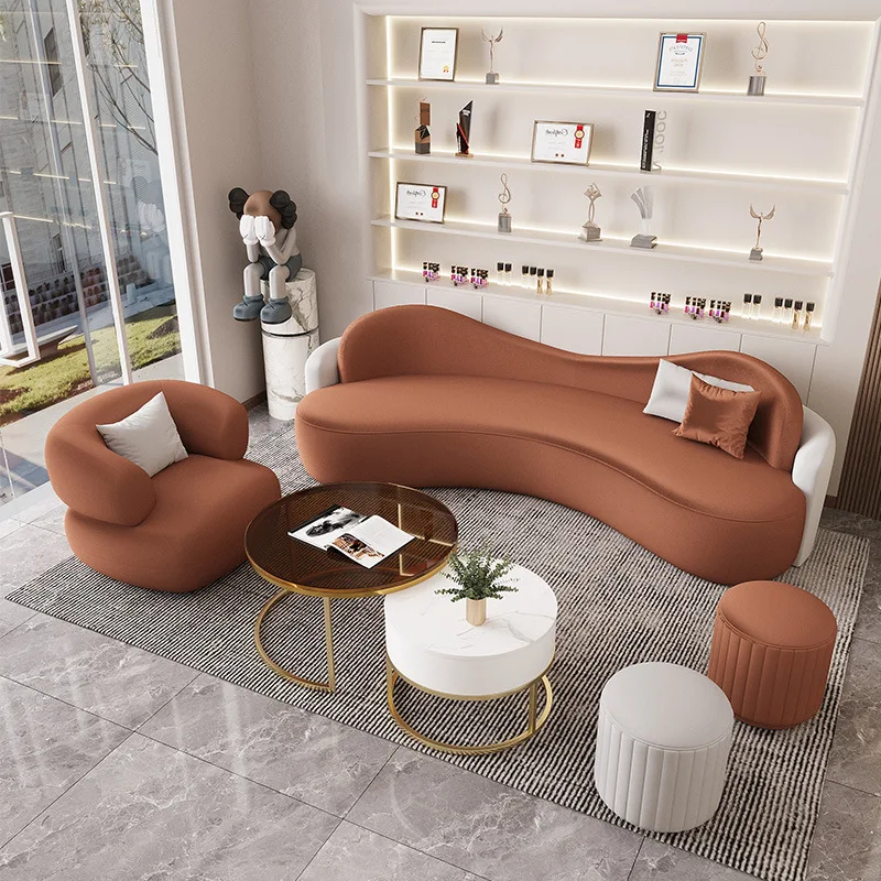 

Modern Compact PU Leather Reception Sofa Set for Commercial Office VIP Guest Apartment Living Room Hotel