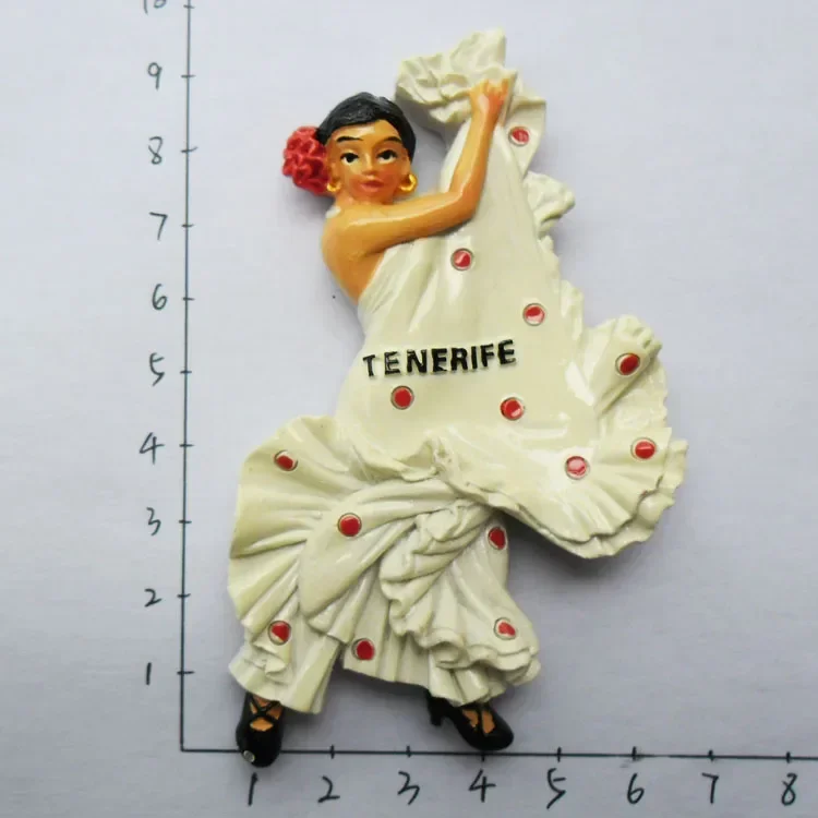 Fridge Magnet Tenerife Spain Barcelona Tourism Souvenirs Flamenco Dancer  Malaga Refrigerator 3D Magnetic Stickers Gift Ideas