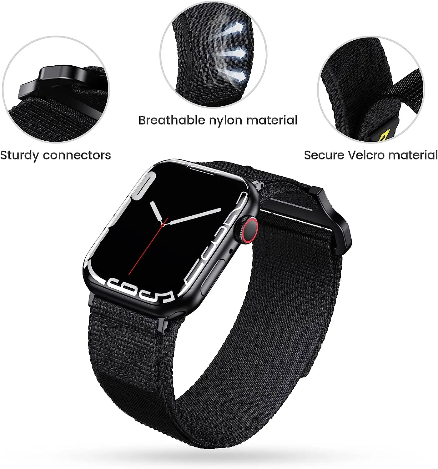Runcool Apple Military Nylon Watch Strap for Apple Watch  strap 44mm 40mm 38 42 41 45 49mm for iWatch 8 7 6 SE 5 4 3 2