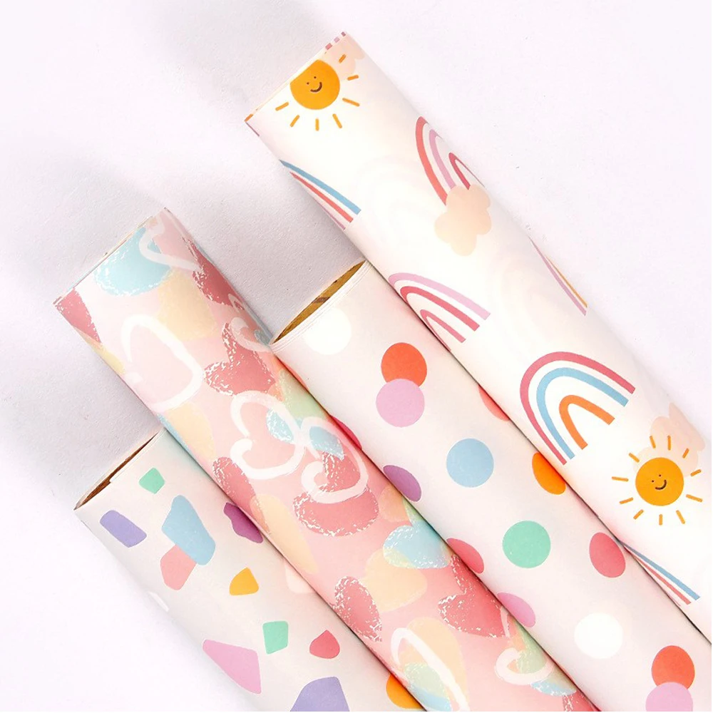 50*70cm Valentine\'s Day Gift Wrapping Paper DIY Craft Paper Birthday Gift Wrapping Paper Colorful Love DIY Bag Book Paper Decora