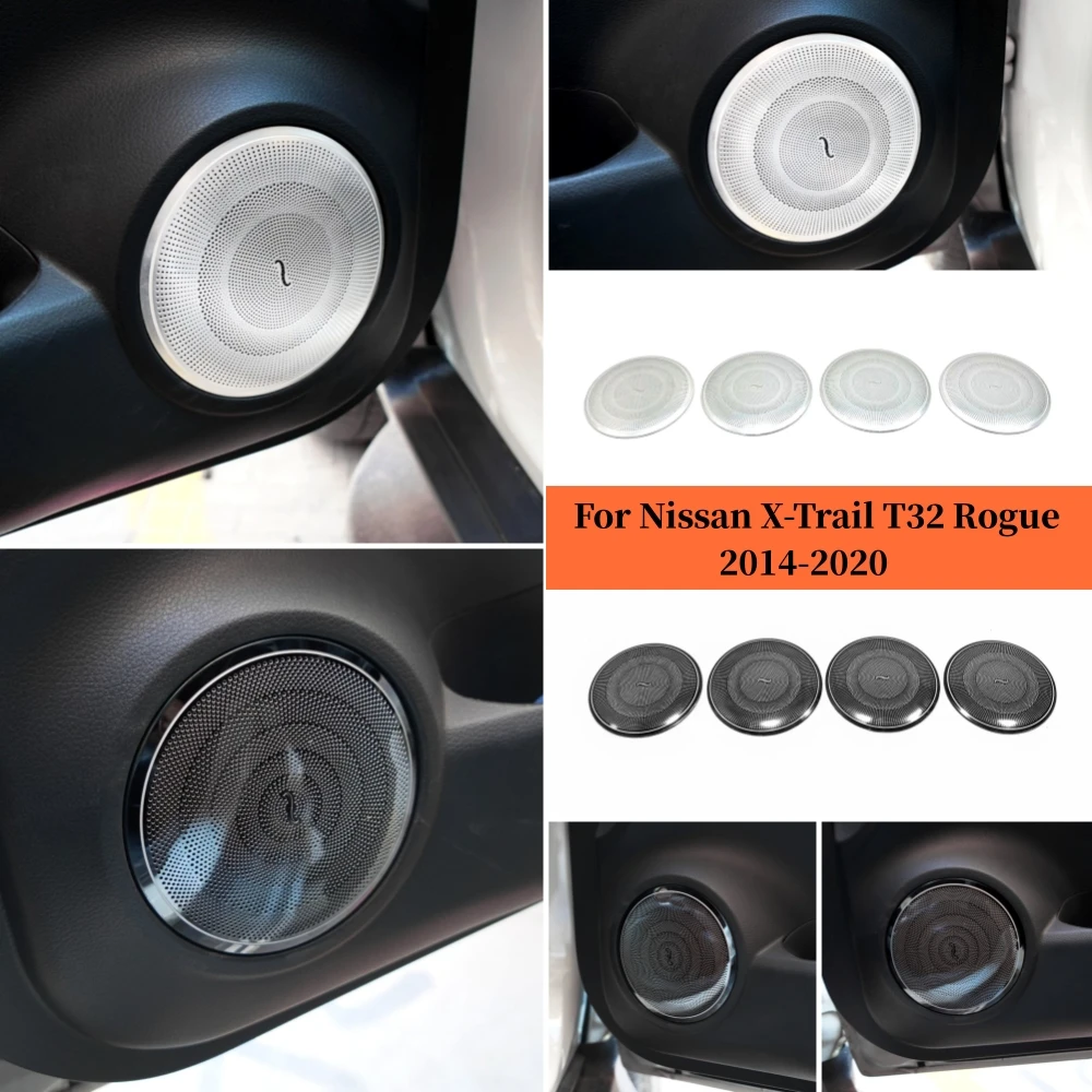 Stainless steel Interior Accessories Car Door Music Stereo Speakers Horn Cover Trim For Nissan X-Trail T32 Rogue 2014-2019 2020