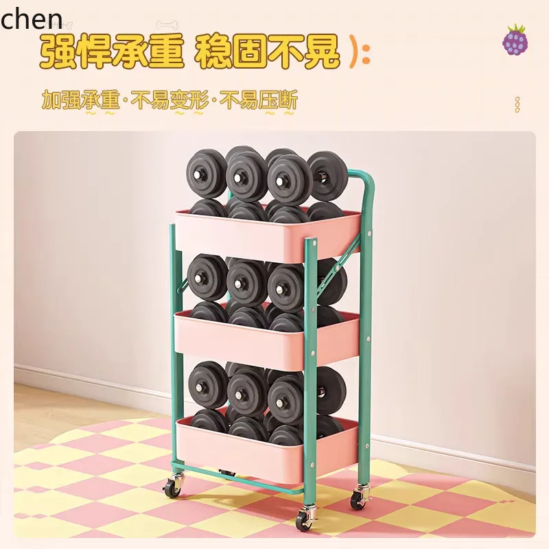 YFY  foldable bookshelf trolley - rolling floor storage rack with wheels for bedroom, snack shelf, kitchen organizer