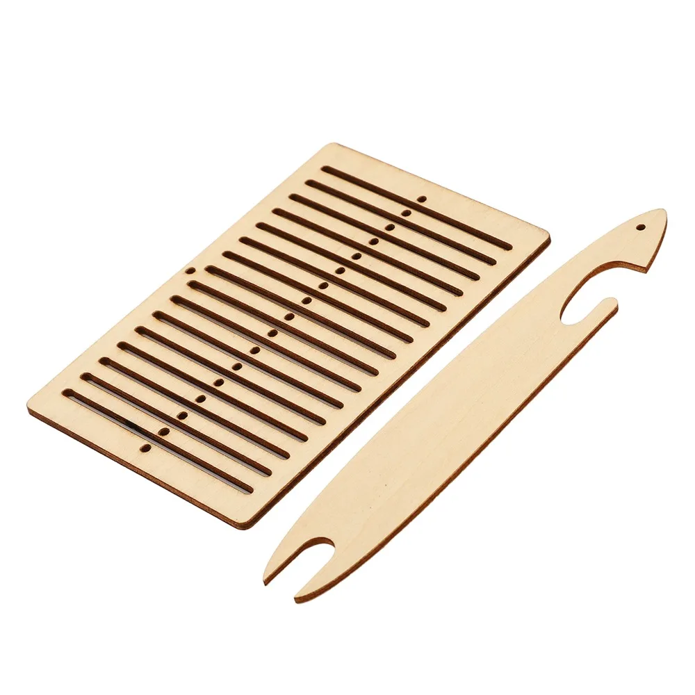 4pcs Wood Weaving Loom Kit Quick Weave Design Tapestry Comb Included Rigid Heddle Loom Backstrap Weaving Set For Beginners