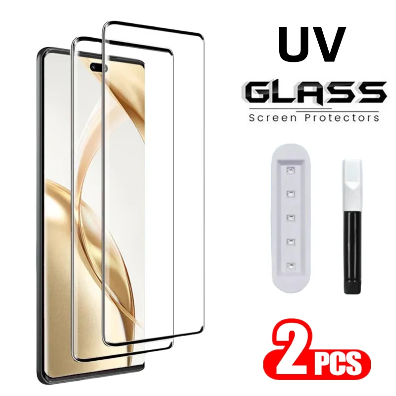 2PCS UV Glass For Honor X9a X9b X9c 70 90 200 200Pro Anti Scratch Tempered Glass For Honor Magic 5Pro/6Pro Screen Protector