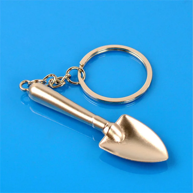 Imagem -04 - Mini pá Chaveiros de Metal Spade Chaveiros para Promoção Chaveiros Keyfob 3d pá Lembrança Metal Trinket Ferramentas 100 Peças Novidade