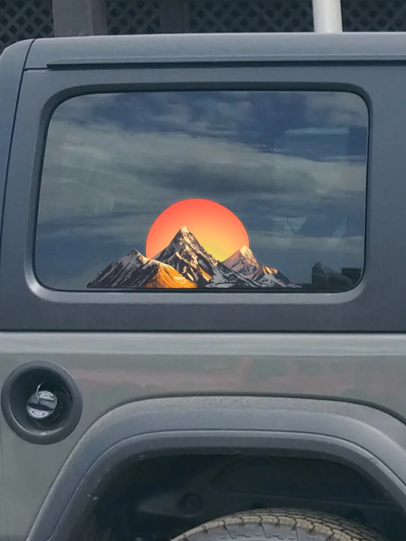 Naklejka na boczną szybę samochodu z motywem gór, głębinowego lasu i terenu terenowego, naklejka dekoracyjna, naklejka na samochód 4RUNNER, akcesoria zewnętrzne, naklejka samochodowa