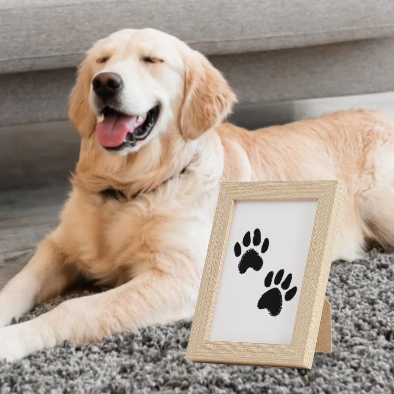 DIY Wooden Photo Frame Kit for Baby & Pet - Memory Keepsake with No Mess Ink Pad Included Perfect Newborn Gift for Pet Lovers