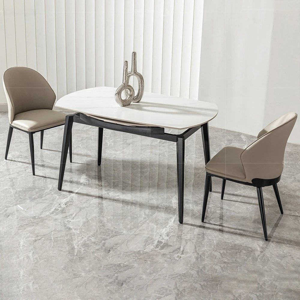 household small apartment modern variable round dining table and chair combination square and round dual-use