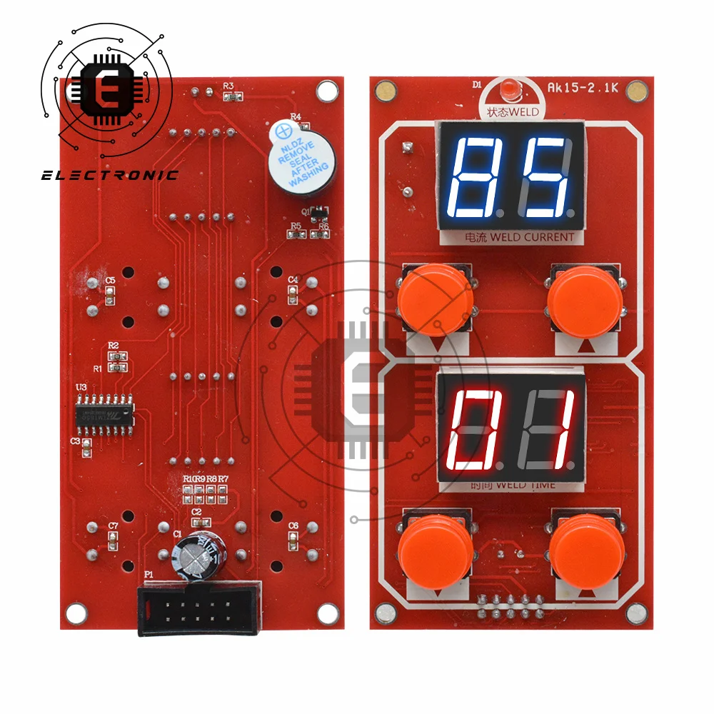 Imagem -04 - Dual Display Spot Welding Machine Transformador Soldador Controlador Painel Board Ajustar o Tempo Corrente com Campainha Ny-d04 40a 100a