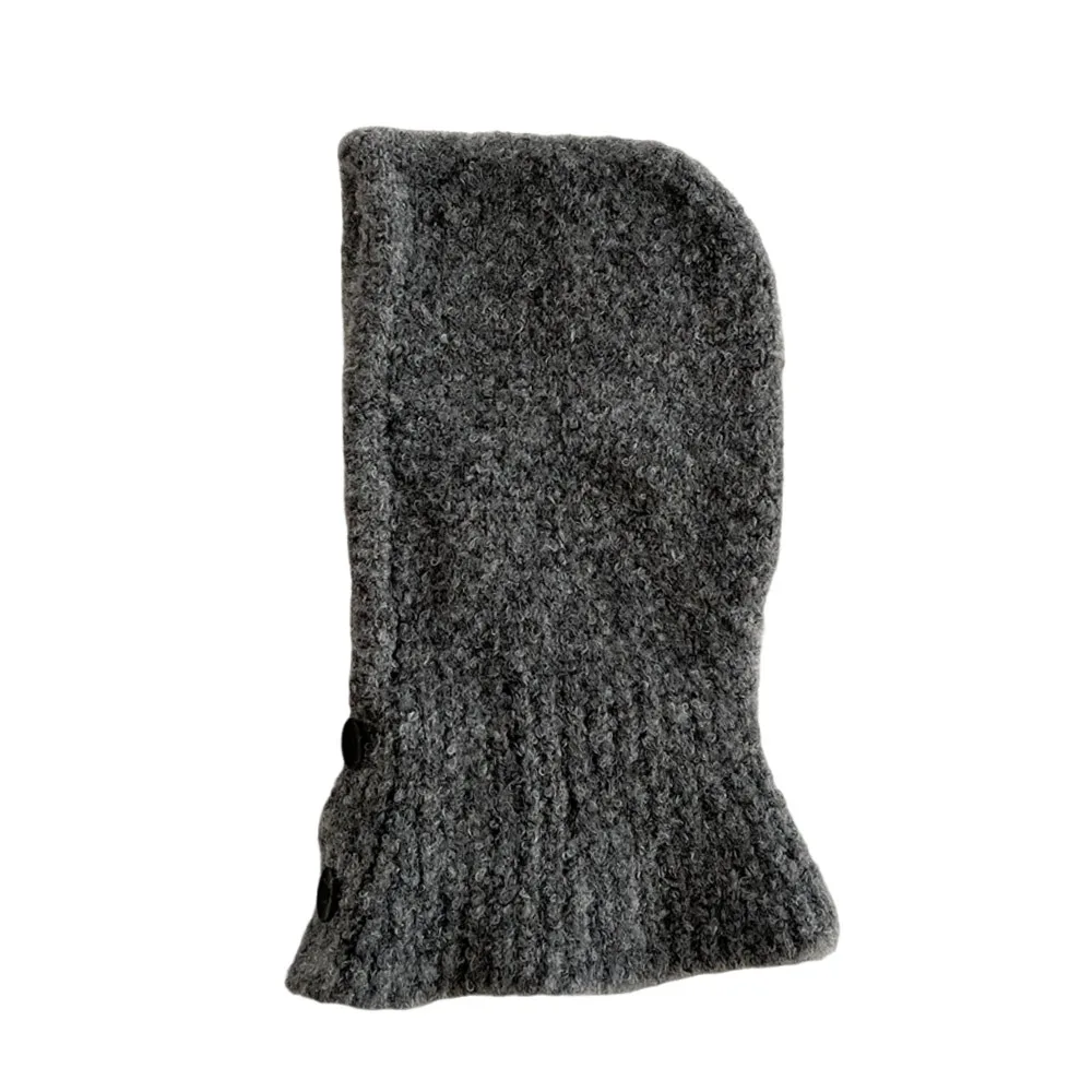 

Fashion Keep Warm Winter Children Balaclava Hats Solid Color Soft Knitted Hats Comfortable Thickened Cap Boys Girls