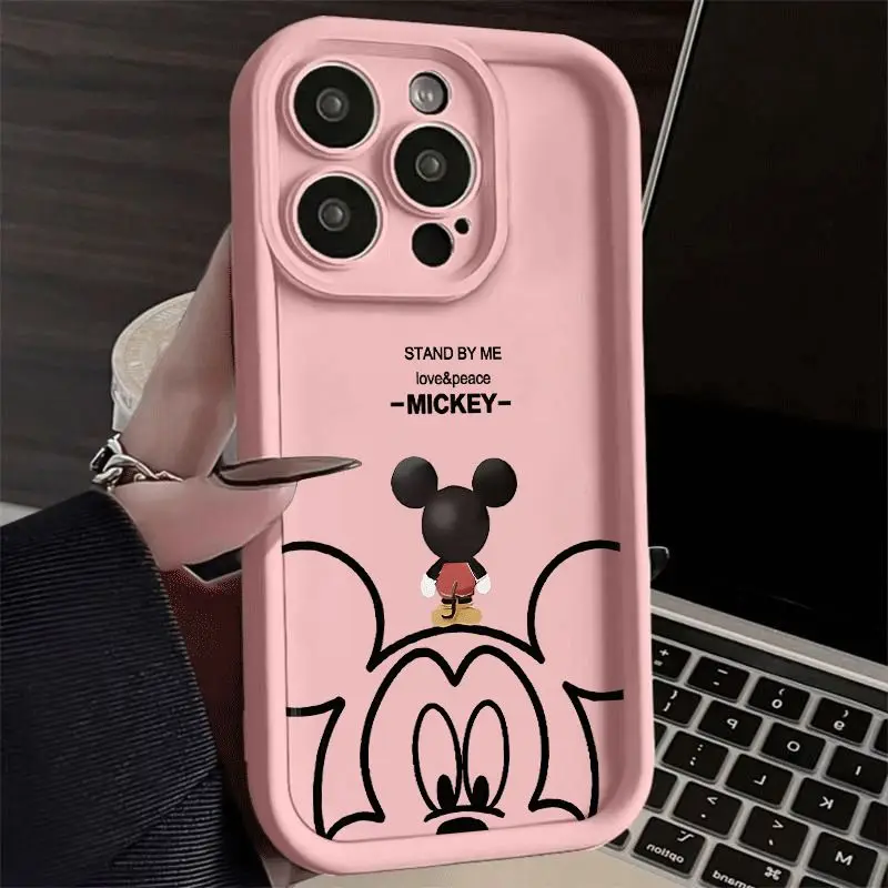 Disneys Mickeys Minnies Mouses Back Shadow Phone Case For iPhone 15 14 13 12 11 Pro Max 78 Plus XR XS MAX Y2K Cartoon Back Cover