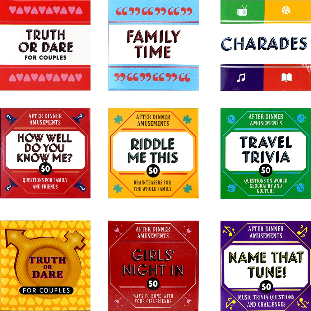 เกมไพ่ทดสอบความรู้เกี่ยวกับฉันด้วย 50 Dilemmas สนุก (เกมไพ่สนทนาสําหรับผู้ใหญ่และครอบครัว