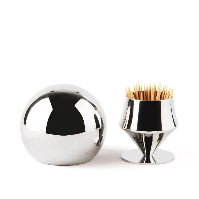 حامل أعواد أسنان على شكل بيضة من الفولاذ المقاوم للصدأ، منظم سطح المكتب المدمج، صندوق تخزين إبداعي متعدد الأغراض لديكور المنزل #2