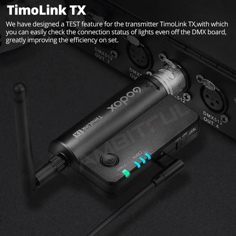 Godox TimoLink TX RX Wireless DMX Transmitter Receiver Set