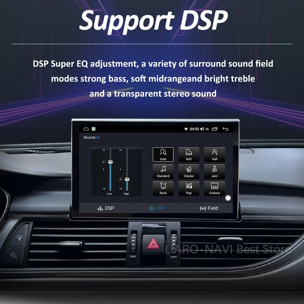 9'' Carplay DSP Stereo Autoradio Multimedia-Player für Audi A6 C7 A7 2012 - 2018 Navi GPS QLED-Bildschirm WiFi Android 16 Bluetooth – Detail 13